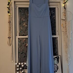 Sleeveless Wide-Leg Jumpsuit in Light Blue